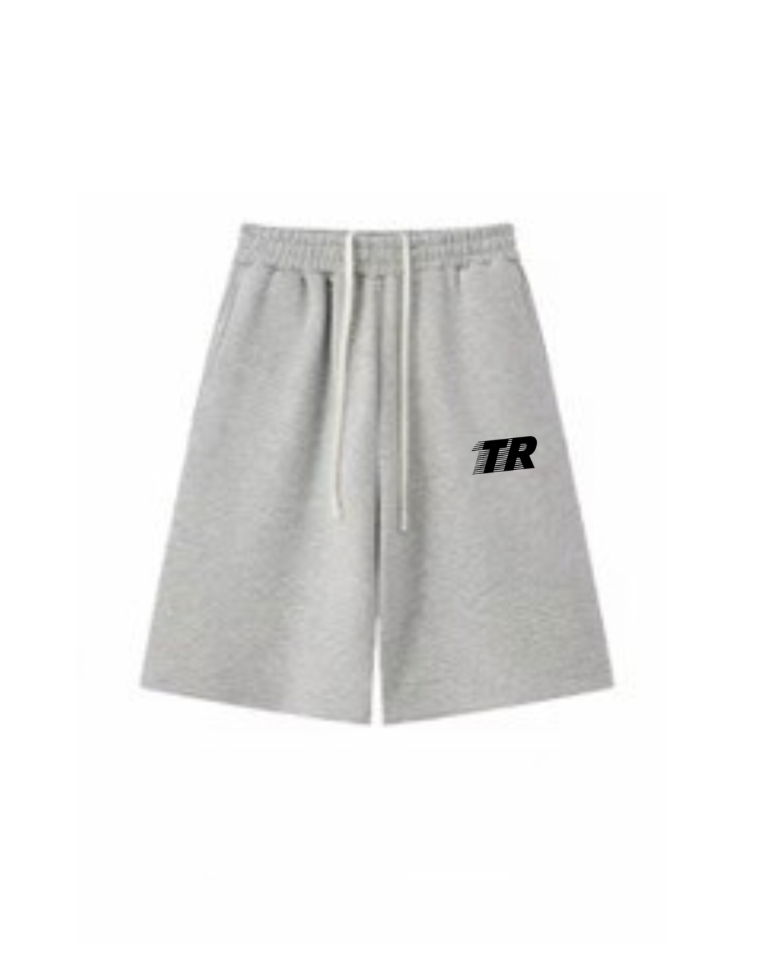 Gray 3/4 racer shorts